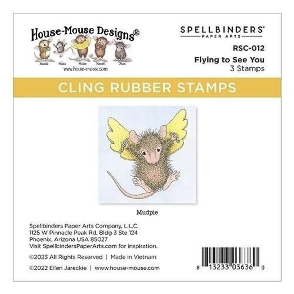 Spellbinders House-Mouse Designs Flying to See You Cling Rubber Stamps RSC-012